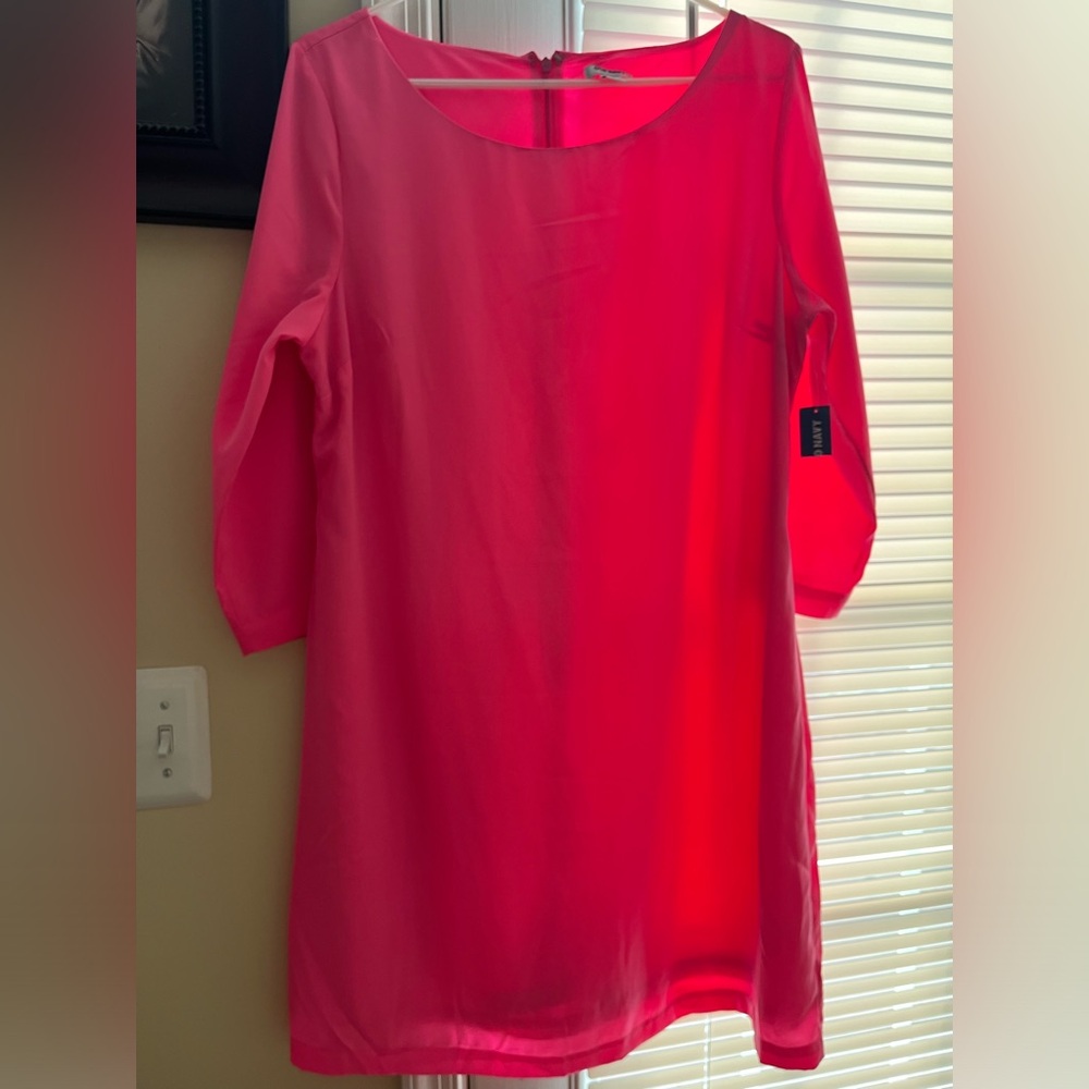 NWT Old Navy Bright Magenta Long Sleeve Dress, L